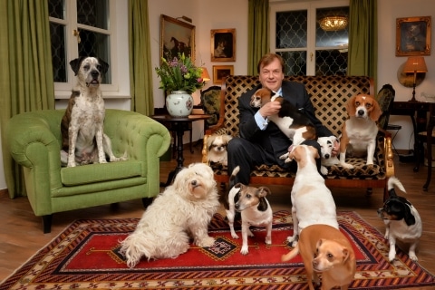 Michael Aufhauser with his dogs